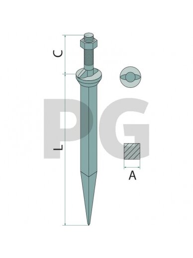 14 X 170 Akėčių noragas M12 Ov Quenched and tempered, Tiesus 14 X 170 Akėčių noragas M12 Ov Quenched and tempered, Tiesus
