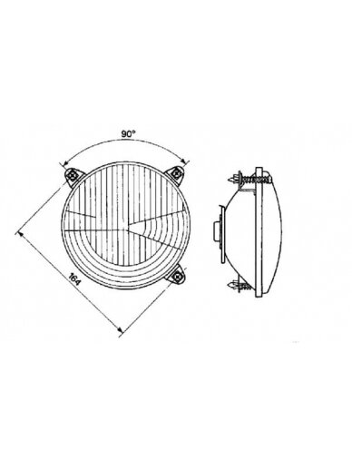 Apvalus, skaidrus, Ø 142,5 mm, "Cobo", priekinių žibintų įdėklas 1