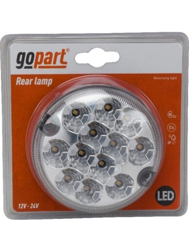 Atbulinės eigos lemputė LED, apvali, 12/24V, Ø 95 mm, gopart 1