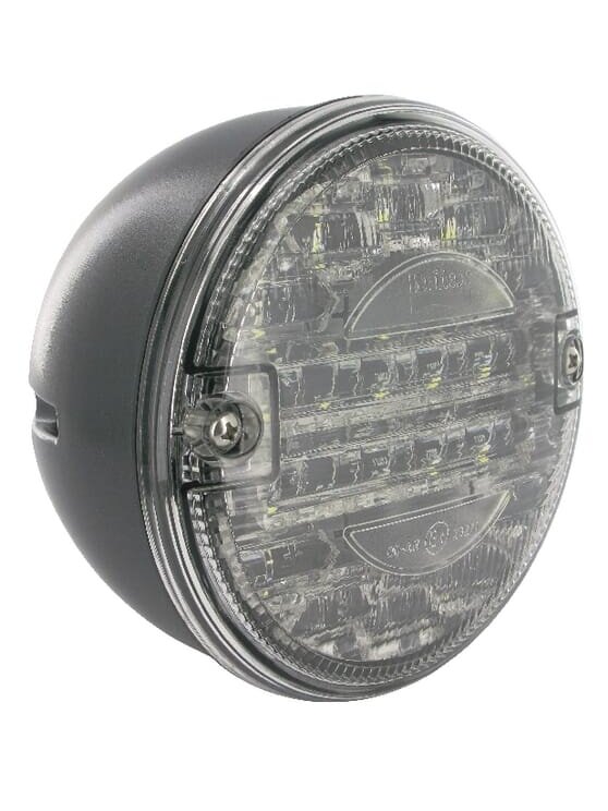 Atbulinės eigos žibintas LED, apvalus, 24 V, skaidrus, tvirtinamas varžtais, Ø 140 mm, 1 LED, "Britax Atbulinės eigos žibintas LED, apvalus, 24 V, skaidrus, tvirtinamas varžtais, Ø 140 mm, 1 LED, "Britax
