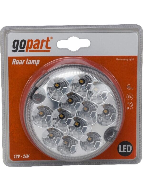 Atbulinės eigos lemputė LED, apvali, 12/24V, Ø 95 mm, gopart 1 Atbulinės eigos lemputė LED, apvali, 12/24V, Ø 95 mm, gopart 1
