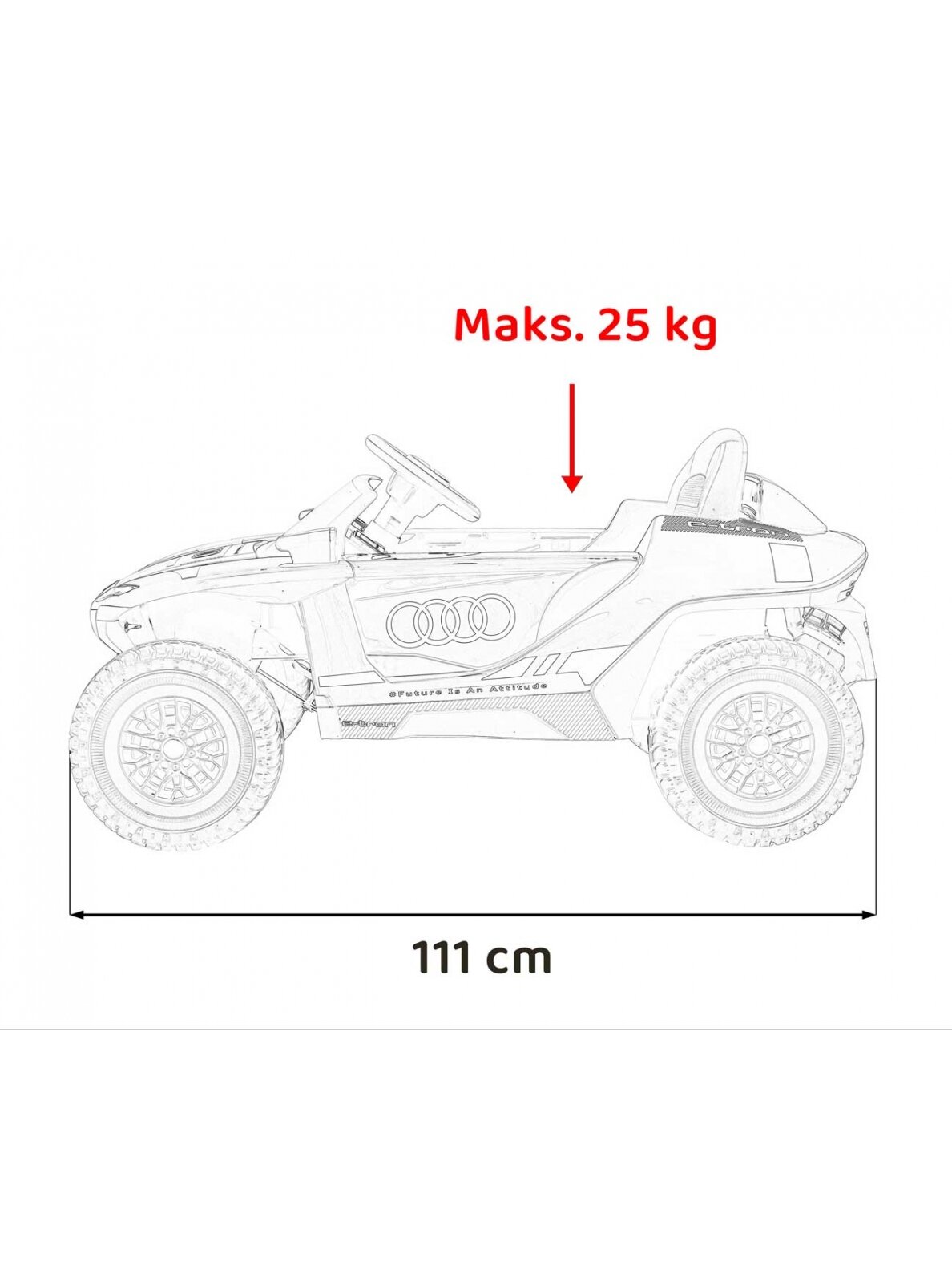 Audi RSQ E-TRON Pilka Elektromobilis vaikams 21