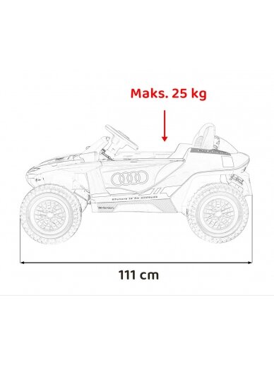 Audi RSQ E-TRON Pilka Elektromobilis vaikams 21