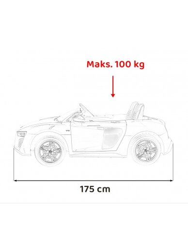 Audi Spyder R8 LIFT Elektromobilis vaikams STRONG Raudona 32 Audi Spyder R8 LIFT Elektromobilis vaikams STRONG Raudona 32