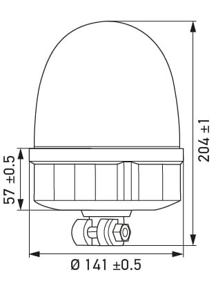 "Beacon RotaFlash Compact LED" DIN lankstus laikiklis 1 "Beacon RotaFlash Compact LED" DIN lankstus laikiklis 1