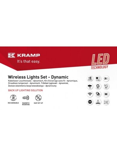 Belaidis LED šviestuvų rinkinys, kvadratinis, 12 V, ličio jonų, magnetinis, 110x103, 7 kontaktų kištukas, Kramp 7 Belaidis LED šviestuvų rinkinys, kvadratinis, 12 V, ličio jonų, magnetinis, 110x103, 7 kontaktų kištukas, Kramp 7