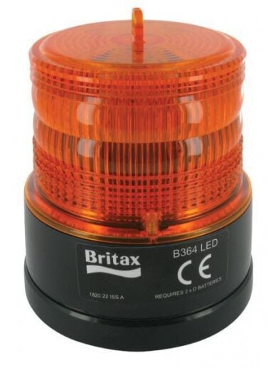 Besisukantis LED švyturėlis, gintarinis, magnetinis, Ø 108 mm x 126 mm, baterija, 20 LED, Britax Besisukantis LED švyturėlis, gintarinis, magnetinis, Ø 108 mm x 126 mm, baterija, 20 LED, Britax