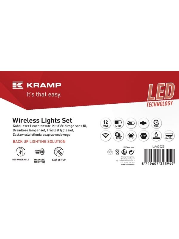 Belaidis LED šviestuvų rinkinys, kvadratinis, 12 V, ličio jonų, magnetinis, 106x98x7 kontaktų, Kramp 4 Belaidis LED šviestuvų rinkinys, kvadratinis, 12 V, ličio jonų, magnetinis, 106x98x7 kontaktų, Kramp 4