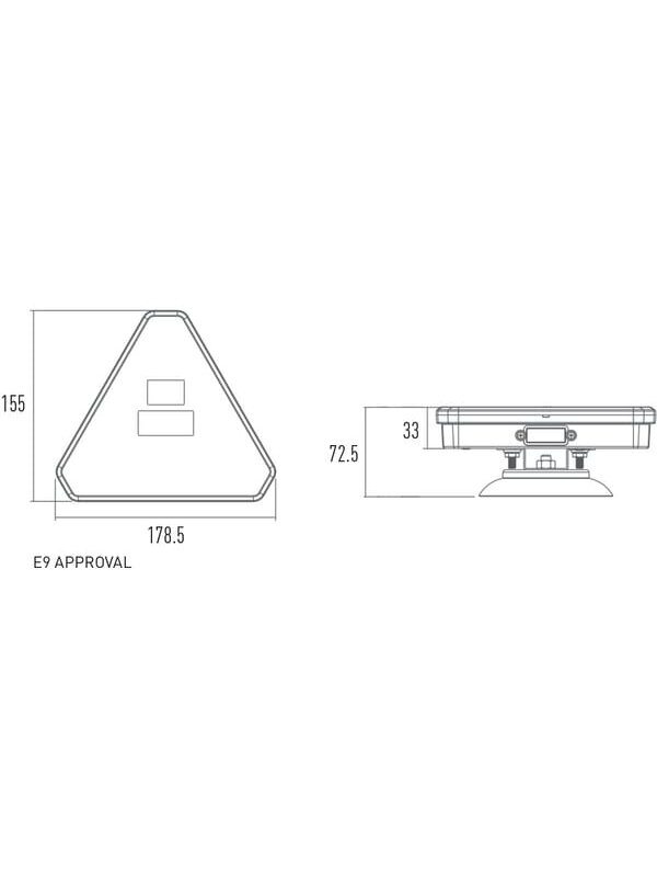 Belaidis LED šviestuvų rinkinys, trikampis, 12/24 V, ličio jonų, magnetinis, 178,5x155 mm, 7 kontaktų kištukas, "Kramp 12 Belaidis LED šviestuvų rinkinys, trikampis, 12/24 V, ličio jonų, magnetinis, 178,5x155 mm, 7 kontaktų kištukas, "Kramp 12