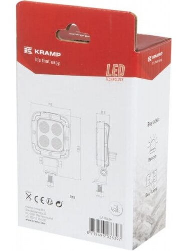Darbo šviesa LED, 20W, 2200lm, kvadratinė, 10-80V, prožektorius, Kramp 5 Darbo šviesa LED, 20W, 2200lm, kvadratinė, 10-80V, prožektorius, Kramp 5