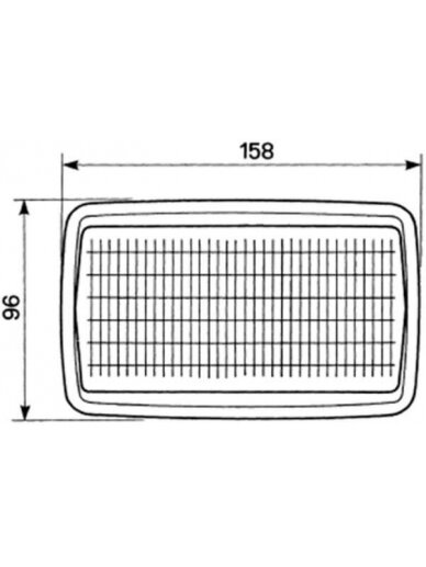 Darbinė Halogenas lemputė, 55/70W, stačiakampė, 12/24V, skaidri, 96 mm, 2 kontaktų, Cobo 4 Darbinė Halogenas lemputė, 55/70W, stačiakampė, 12/24V, skaidri, 96 mm, 2 kontaktų, Cobo 4