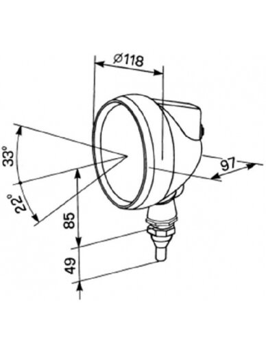 Darbinė halogeninė lempa, 55/70W, apvali, 12/24V, balta, 144mm, Cobo 1 Darbinė halogeninė lempa, 55/70W, apvali, 12/24V, balta, 144mm, Cobo 1