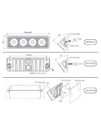 Darbinė LED lempa, 24W, 2800lm, stačiakampė, 9-36V, 130x42x42mm, prožektorius, Kramp 5 Darbinė LED lempa, 24W, 2800lm, stačiakampė, 9-36V, 130x42x42mm, prožektorius, Kramp 5