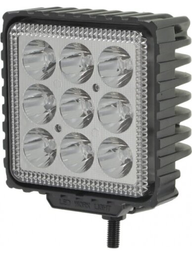 Darbinė LED lempa, 27W, 500lm, kvadratinė, mėlyna, 105x60x117mm Deutsch kištukas, taškinė, 9 LED, Kramp Darbinė LED lempa, 27W, 500lm, kvadratinė, mėlyna, 105x60x117mm Deutsch kištukas, taškinė, 9 LED, Kramp