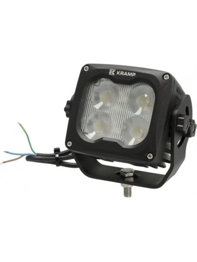 Darbinė LED lempa, 70W, 6000lm, kvadratinė, 10/45V, balta, 120x110x72mm, šildoma pagal T° jutiklį, plataus užliejimo, 4 LED, Kramp