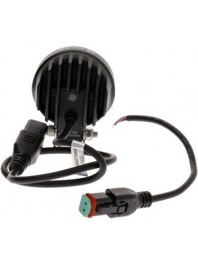 Darbinė LED lemputė, 12W, 1200lm, apvali, 12/24V, balta, 65,7x85,8x35mm Deutsch kištukas, Flood, 8LED's 2
