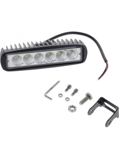 Darbinė LED lemputė, 3W, 1350lm, stačiakampė, 12/24V, skaidri, 50x60x160mm, 6 LED, Vapormatic Darbinė LED lemputė, 3W, 1350lm, stačiakampė, 12/24V, skaidri, 50x60x160mm, 6 LED, Vapormatic