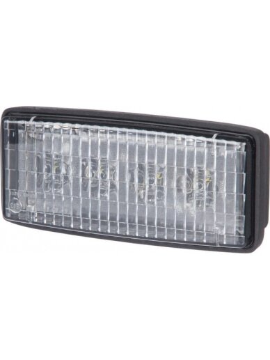 Darbinė LED lemputė, 3W, 1600lm, stačiakampė, 12/24V, skaidri, 50x130mm, 4 LED, Vapormatic