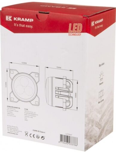 Darbinė LED lemputė, 42W, 4200lm, apvali, "Kramp 1 Darbinė LED lemputė, 42W, 4200lm, apvali, "Kramp 1
