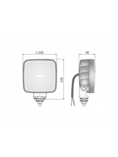 Darbinis LED apšvietimas, R23, 22W, 1600lm, kvadratinis, 12-24V, 129x105x50mm, plačiajuostis, Wesem 4