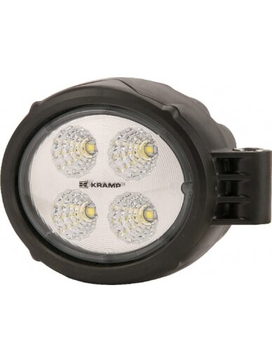 Darbinis LED žibintas, 18W, 1500lm, apvali, 10/30V, Ø 117mm Deutsch kištukas, prožektorius, 4 LED, Kramp 6 Darbinis LED žibintas, 18W, 1500lm, apvali, 10/30V, Ø 117mm Deutsch kištukas, prožektorius, 4 LED, Kramp 6