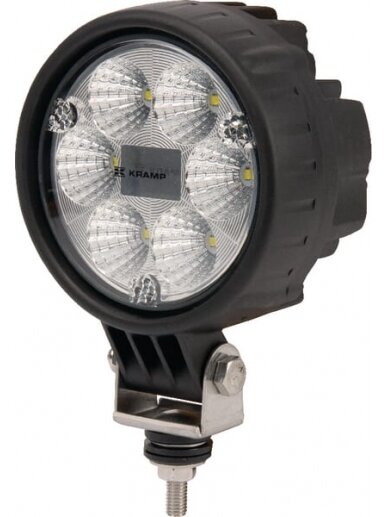 Darbinis LED žibintas, 29W, 2500lm, apvali, 10/30V, Ø 117mm Deutsch kištukas, prožektorius, 6 šviesos diodai, Kramp