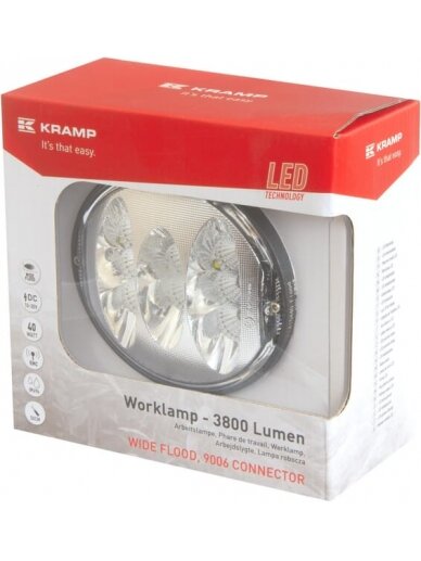 Darbinis LED žibintas, 40W, 3800lm, ovali, "Kramp 5