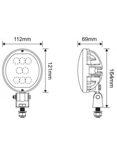 Darbinis LED žibintas, 40W, 3800lm, ovali, "Kramp 7