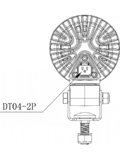 Darbinis LED žibintas, 40W, 4000lm, apvali, balta, 10/30V, AMP kištukas, 4 šviesos diodai, 360 laipsnių, "Kramp 14 Darbinis LED žibintas, 40W, 4000lm, apvali, balta, 10/30V, AMP kištukas, 4 šviesos diodai, 360 laipsnių, "Kramp 14