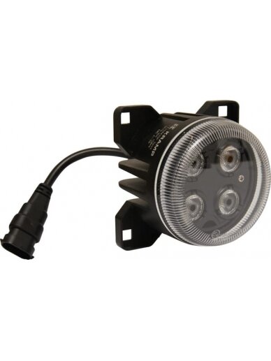 Darbinis LED žibintas, 40W, 4000lm, apvalus, 10/30V, Ø 90mm, H11/Deutsch kištukas, taškinis, 4 LED, Kramp 1 Darbinis LED žibintas, 40W, 4000lm, apvalus, 10/30V, Ø 90mm, H11/Deutsch kištukas, taškinis, 4 LED, Kramp 1