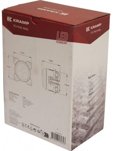 Darbinis LED žibintas, 40W, 4000lm, apvalus, 10/30V, Ø 90mm, H11/Deutsch kištukas, taškinis, 4 LED, Kramp 6 Darbinis LED žibintas, 40W, 4000lm, apvalus, 10/30V, Ø 90mm, H11/Deutsch kištukas, taškinis, 4 LED, Kramp 6