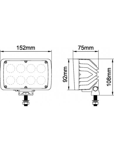 Darbinis LED žibintas, 40W, 4000lm, stačiakampis, baltas, 152x75x108mm, Deutsch kištukas, platus šviesos srautas, 8 šviesos diodai, Kramp 13 Darbinis LED žibintas, 40W, 4000lm, stačiakampis, baltas, 152x75x108mm, Deutsch kištukas, platus šviesos srautas, 8 šviesos diodai, Kramp 13