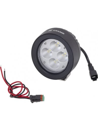 Darbinis LED žibintas, 40W, 4500lm, apvalus, baltos spalvos, 110x93x145mm, platus šviesos srautas, 4 LED, Kramp 1