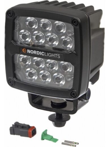 Darbinis LED žibintas, 50W, 7000lm, kvadratinis, 12/24V, permatomas, tvirtinamas varžtais, Deutsch 2-pin, taškinis, 14 LED, Scorpius PRO 445, Nordic Lights Darbinis LED žibintas, 50W, 7000lm, kvadratinis, 12/24V, permatomas, tvirtinamas varžtais, Deutsch 2-pin, taškinis, 14 LED, Scorpius PRO 445, Nordic Lights