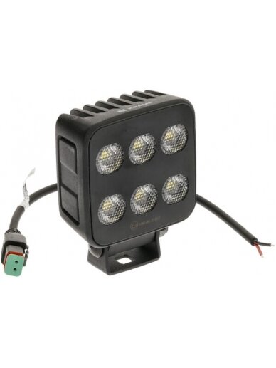 Darbinis LED žibintas, 60W, 6600lm, kvadratinis, 12/24V, baltas, 92x109.5x51.1mm Deutsch kištukas, platus šviesos srautas, 12LED's 1 Darbinis LED žibintas, 60W, 6600lm, kvadratinis, 12/24V, baltas, 92x109.5x51.1mm Deutsch kištukas, platus šviesos srautas, 12LED's 1