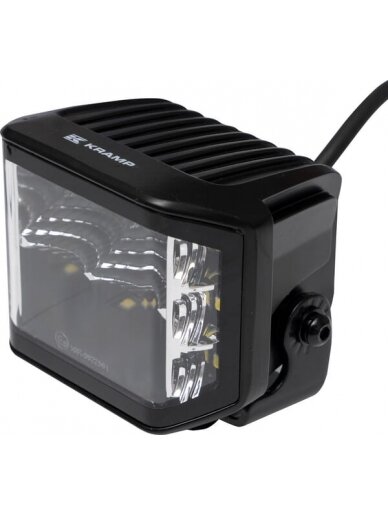 Darbinis LED žibintas, 70W, 8400 lm, kvadratinis, 12/24V, baltas, 97x77x75mm Deutsch kištukas, Flood, 10 LED diodų 6