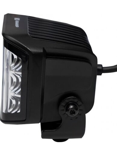 Darbinis LED žibintas, 70W, 8400 lm, kvadratinis, 12/24V, baltas, 97x77x75mm Deutsch kištukas, Flood, 10 LED diodų 8
