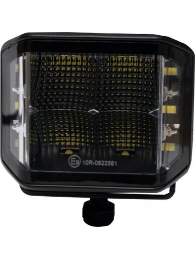 Darbinis LED žibintas, 70W, 8400 lm, kvadratinis, 12/24V, baltas, 97x77x75mm Deutsch kištukas, Flood, 10 LED diodų 9