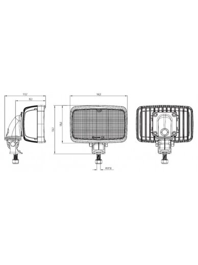 Darbinis LED žibintas, 90W, 6000lm, stačiakampis, 10-30V, baltas, potvynio, Deutsch kištukas, 30 LED, Kramp 5