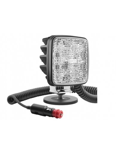 Darbinis LED žibintas su jungikliu, R23, 22W, 1600lm, kvadratinis, 12-24V, 145x105x50mm, plačiajuostis, Wesem