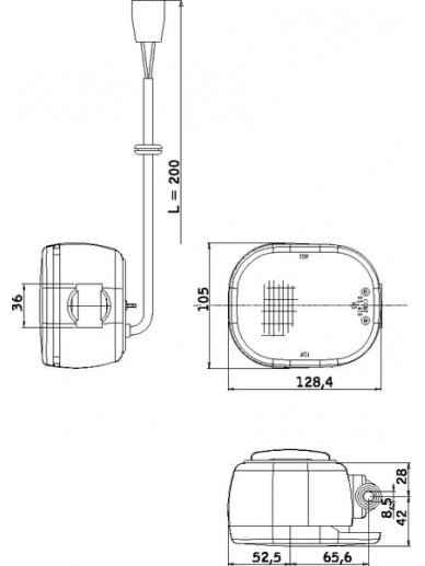 Darbo šviesa Halogeninė, kvadratinė, 12 V, skaidri, Cobo 1