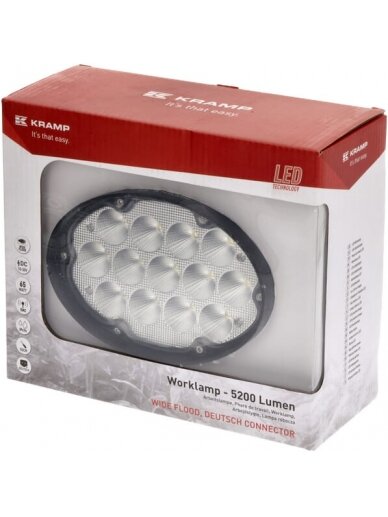 Darbo šviesa LED, 65W, 5200lm, ovali, Kramp 5 Darbo šviesa LED, 65W, 5200lm, ovali, Kramp 5