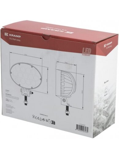 Darbo šviesa LED, 65W, 5880lm, ovali, 10/30V, 166x148x95mm, Deutsch kištukas, taškinis, 13 LED 3 Darbo šviesa LED, 65W, 5880lm, ovali, 10/30V, 166x148x95mm, Deutsch kištukas, taškinis, 13 LED 3