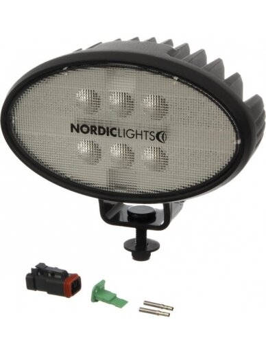 Darbo šviesos diodas LED, 39W, 3600lm, ovalus, 12/24V, baltas, tvirtinamas varžtais, 160x95x118mm, Deutsch 2-pin, Wide flood, 6 LED's, SATO GO 625 iš Nordic Lights Darbo šviesos diodas LED, 39W, 3600lm, ovalus, 12/24V, baltas, tvirtinamas varžtais, 160x95x118mm, Deutsch 2-pin, Wide flood, 6 LED's, SATO GO 625 iš Nordic Lights