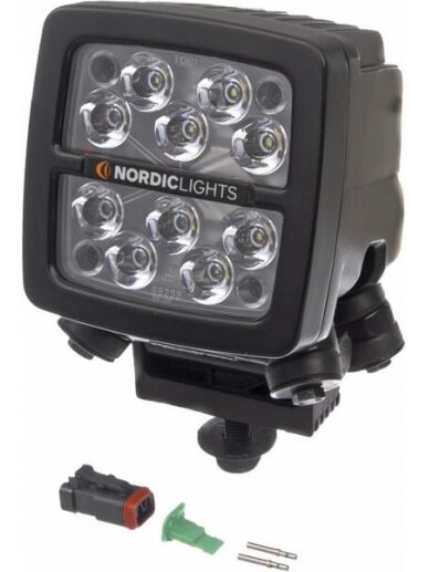 Darbo šviesos diodas LED, 50W, 6700lm, kvadratinis, 12/24V, skaidrus, tvirtinamas varžtais, 104x108x143mm, Deutsch 2-pin, taškinis, 10 LED, Scorpius XTR N4401 by Nordic Lights Darbo šviesos diodas LED, 50W, 6700lm, kvadratinis, 12/24V, skaidrus, tvirtinamas varžtais, 104x108x143mm, Deutsch 2-pin, taškinis, 10 LED, Scorpius XTR N4401 by Nordic Lights