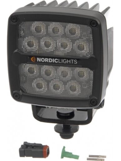 Darbo šviesos diodas LED, 50W, 7000lm, kvadratinis, 12/24V, baltas, tvirtinamas varžtais, Deutsch 2 kontaktų, platus asimetrinis, 14 LED, Scorpius PRO 445, Nordic Lights Darbo šviesos diodas LED, 50W, 7000lm, kvadratinis, 12/24V, baltas, tvirtinamas varžtais, Deutsch 2 kontaktų, platus asimetrinis, 14 LED, Scorpius PRO 445, Nordic Lights