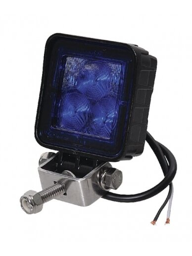 Darbo šviesos diodas LED, 8W, 720lm, kvadratinis, 10/12/36V, mėlynas, 101,8x42,5x70mm, Flood, Kramp