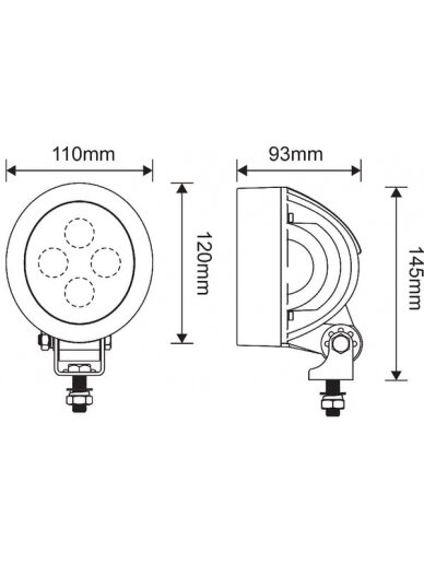 Darbo žibintas LED, 40W 4500lm, plataus užliejimo 5