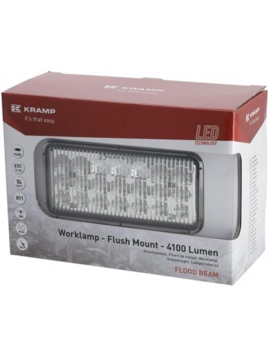 Darbo žibintas LED, 54W, 4100lm, stačiakampė, potvynio, Kramp 2