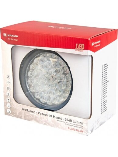 Darbo žibintas LED, 72W, 5040lm, apvali, prožektorius, Kramp 4 Darbo žibintas LED, 72W, 5040lm, apvali, prožektorius, Kramp 4
